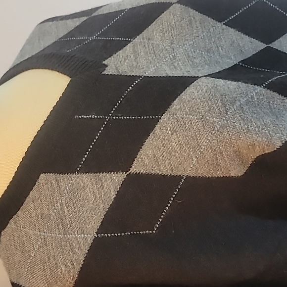 Pronto-Uomo XLT 50%Merino Wool argyle sweater Men's black grey lt blue - Picture 6 of 10